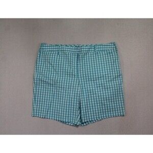 Lands' End Women Blue Plaid Shorts Mid Rise Size 20W